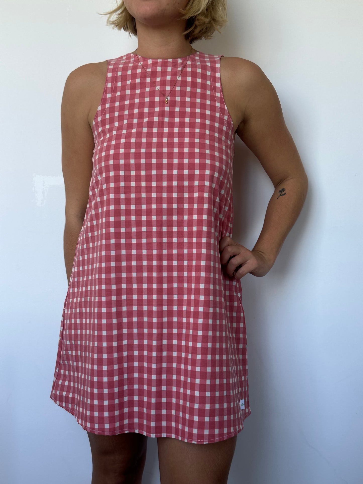 Robe col Vichy Rouge