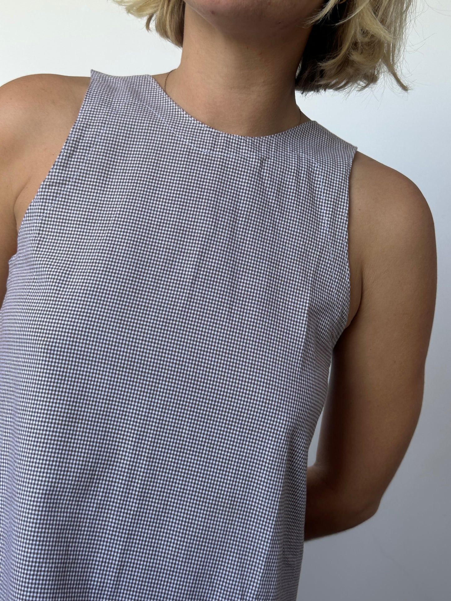 Robe col Vichy Marron