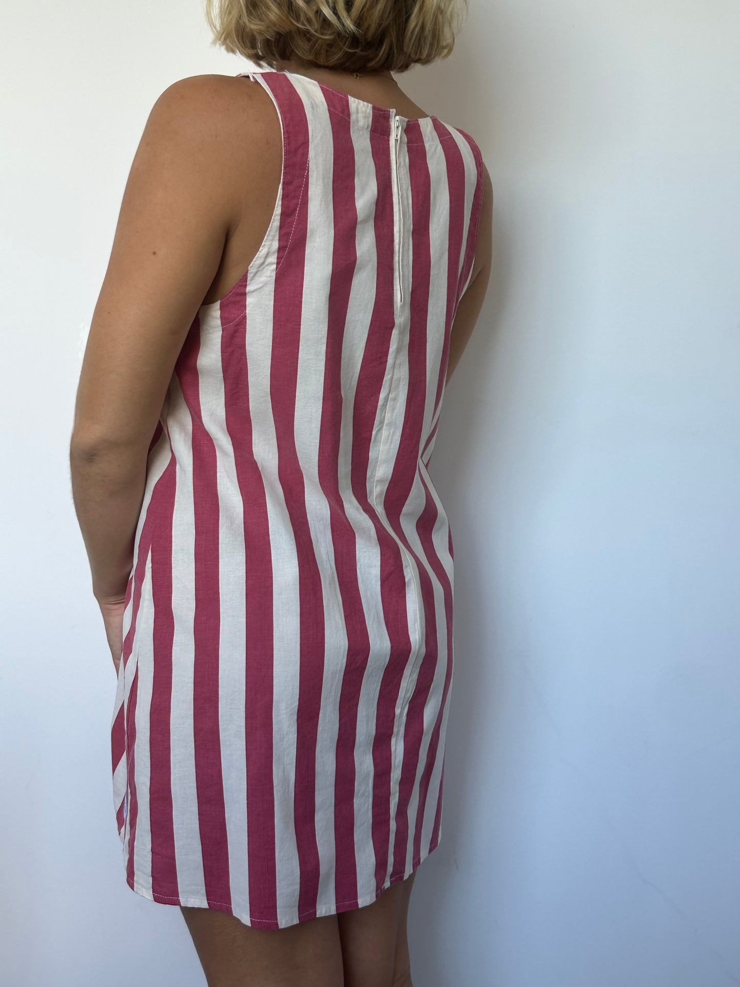 Robe col Rayé Rouge