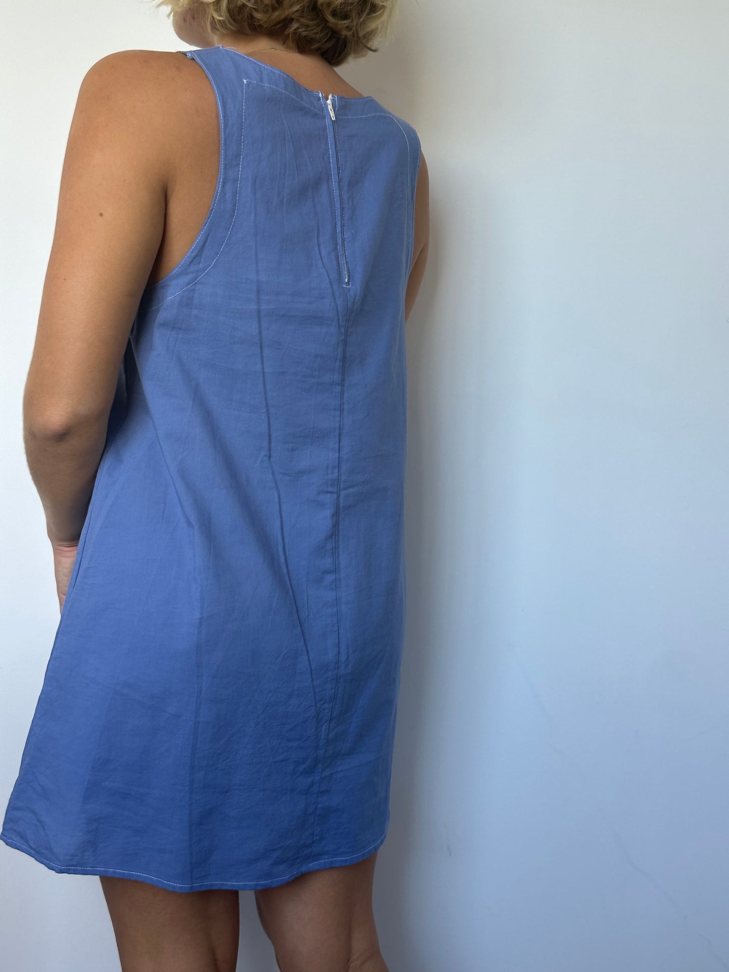 Robe col Uni Bleu