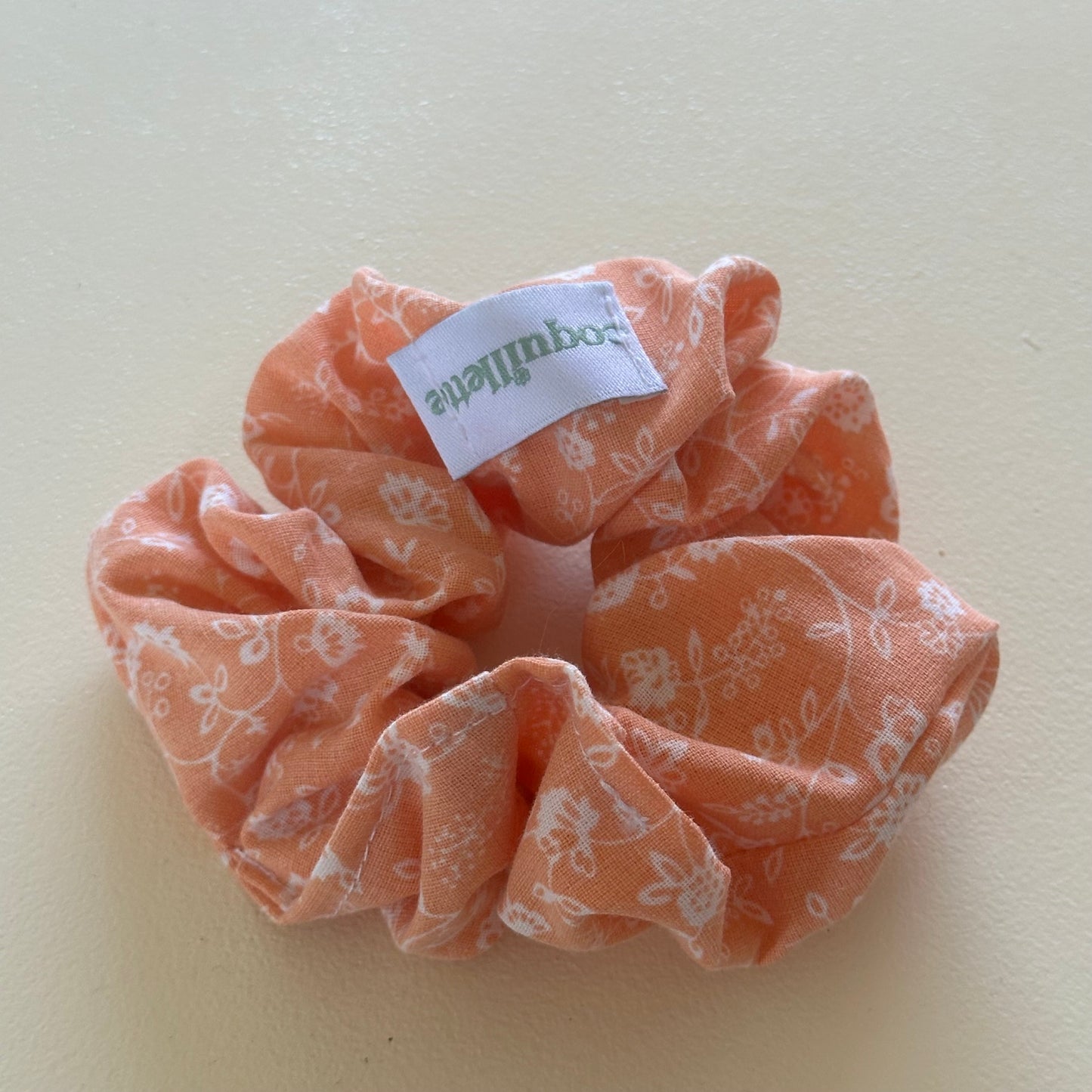 Chouchou Orange Fleurs