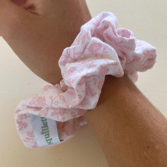 Chouchou fleurs Rose