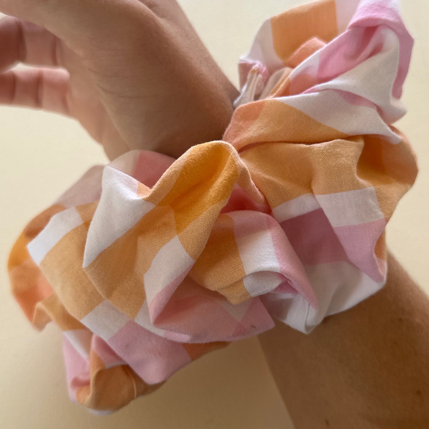 Grand Chouchou Carreaux Orange Rose