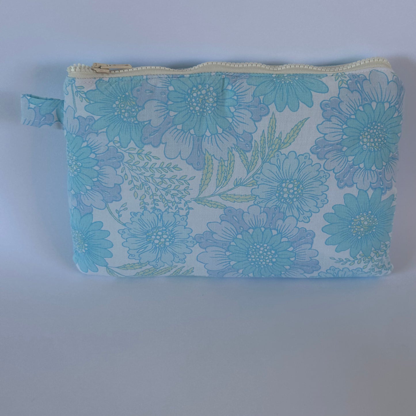 Grande Pochette Fleurs Bleu