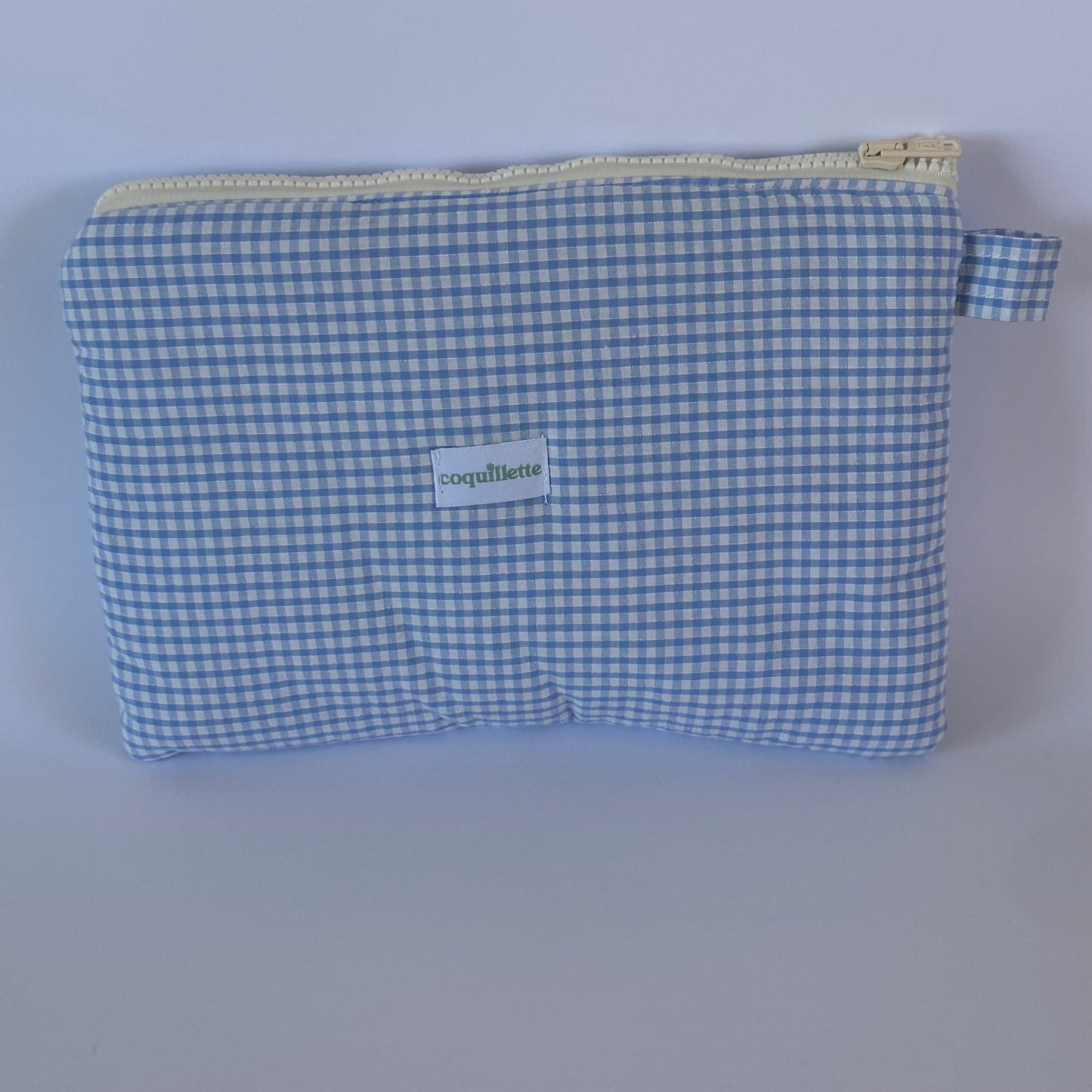 Grande Pochette Vichy Bleu ciel