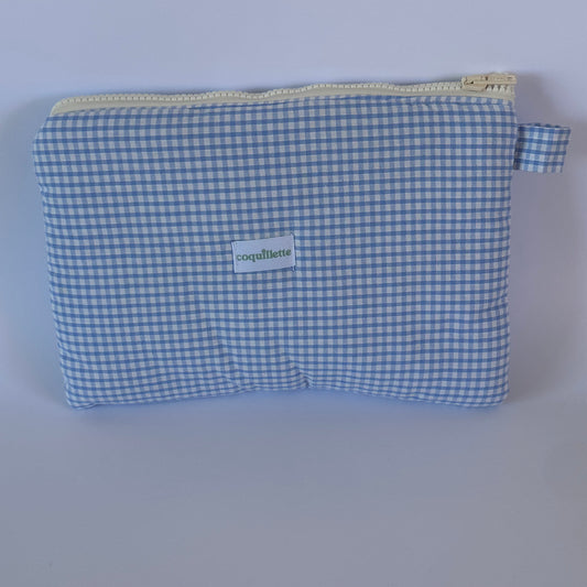 Grande Pochette Vichy Bleu ciel