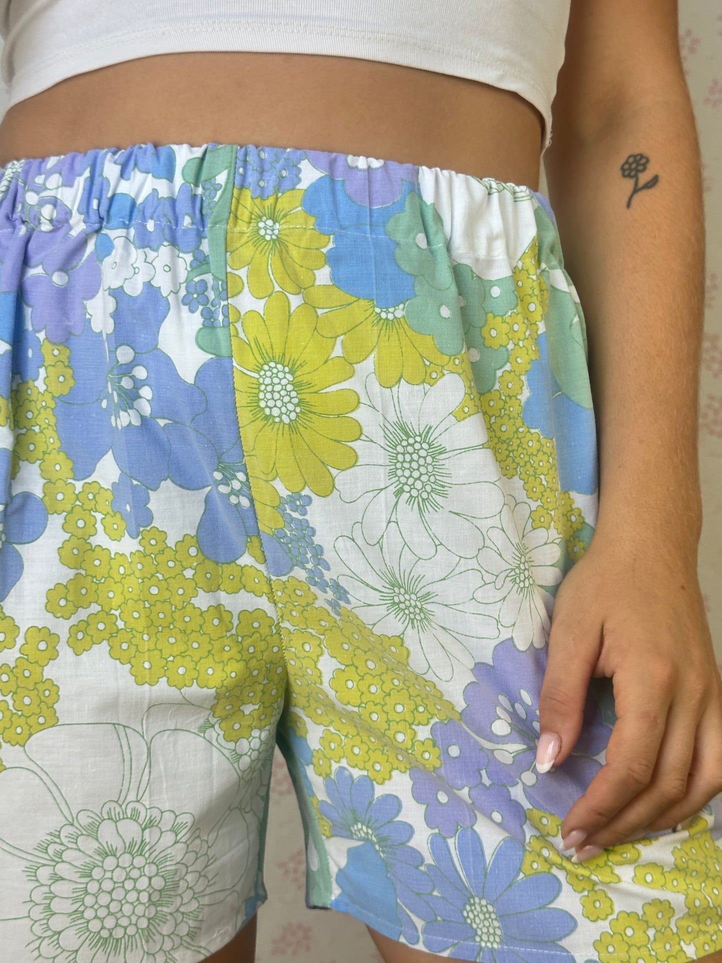 Short Fleurs Bleu