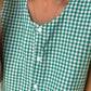 Haut Bouton Vichy Vert