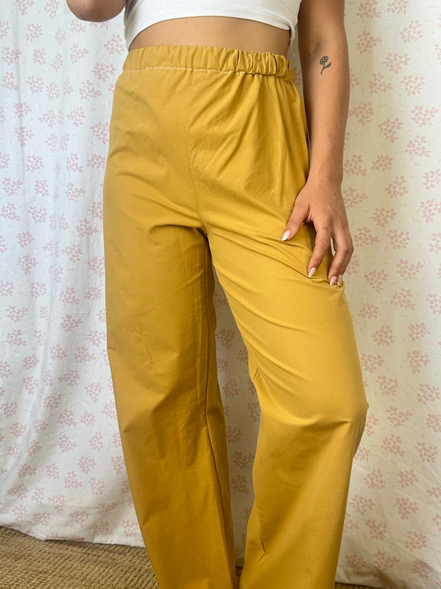 Pantalon Uni Moutarde