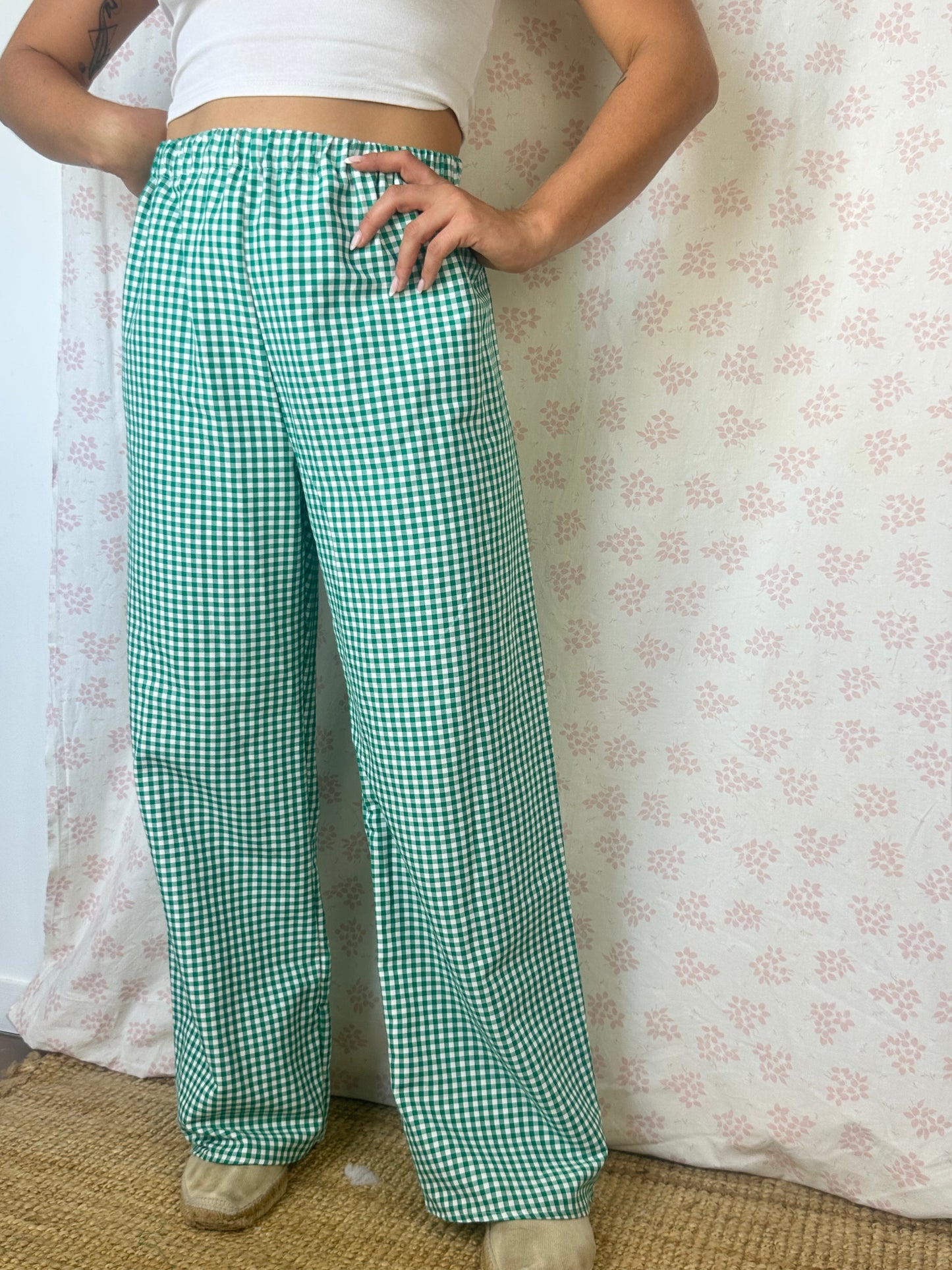 Pantalon Vichy Vert
