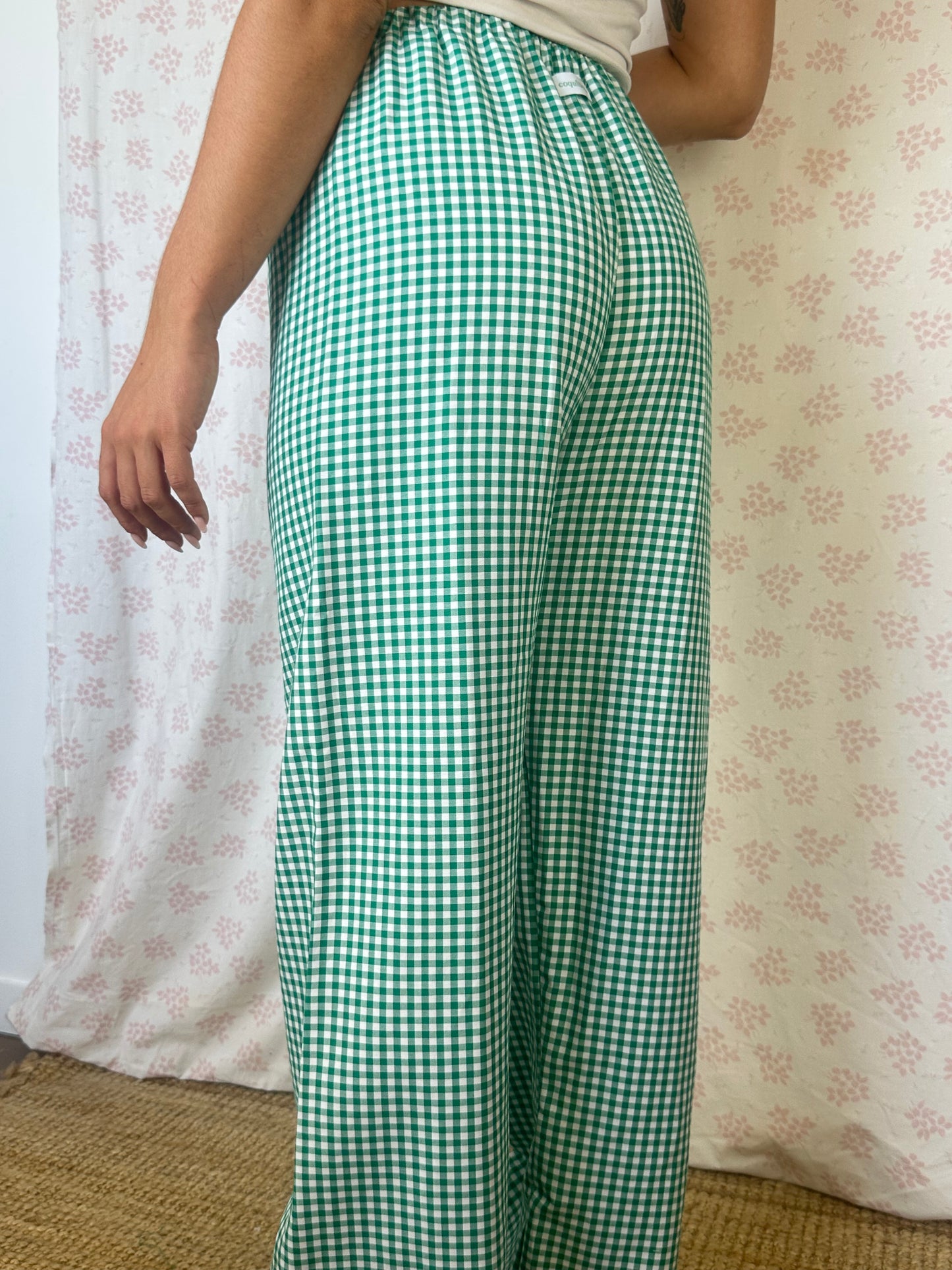 Pantalon Vichy Vert