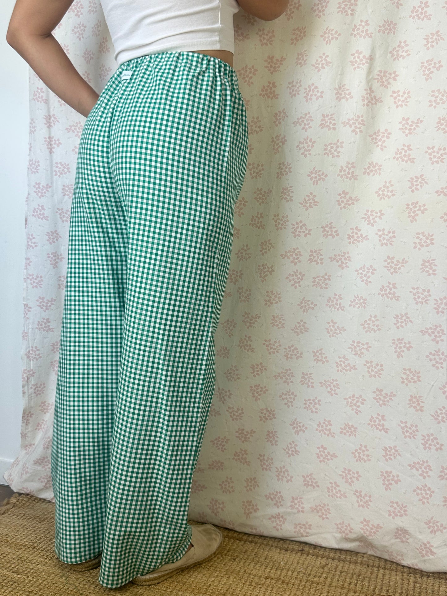 Pantalon Vichy Vert