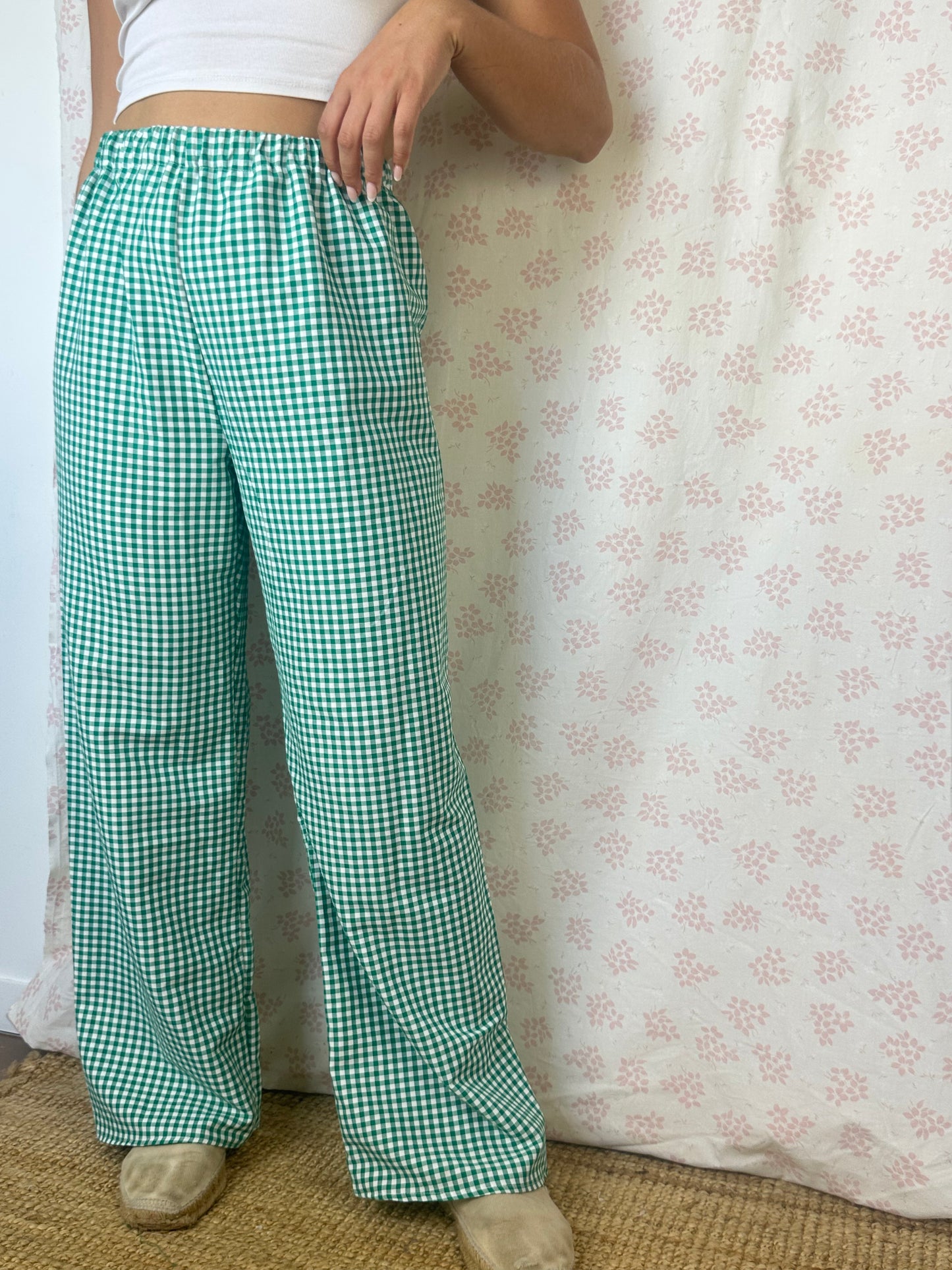 Pantalon Vichy Vert