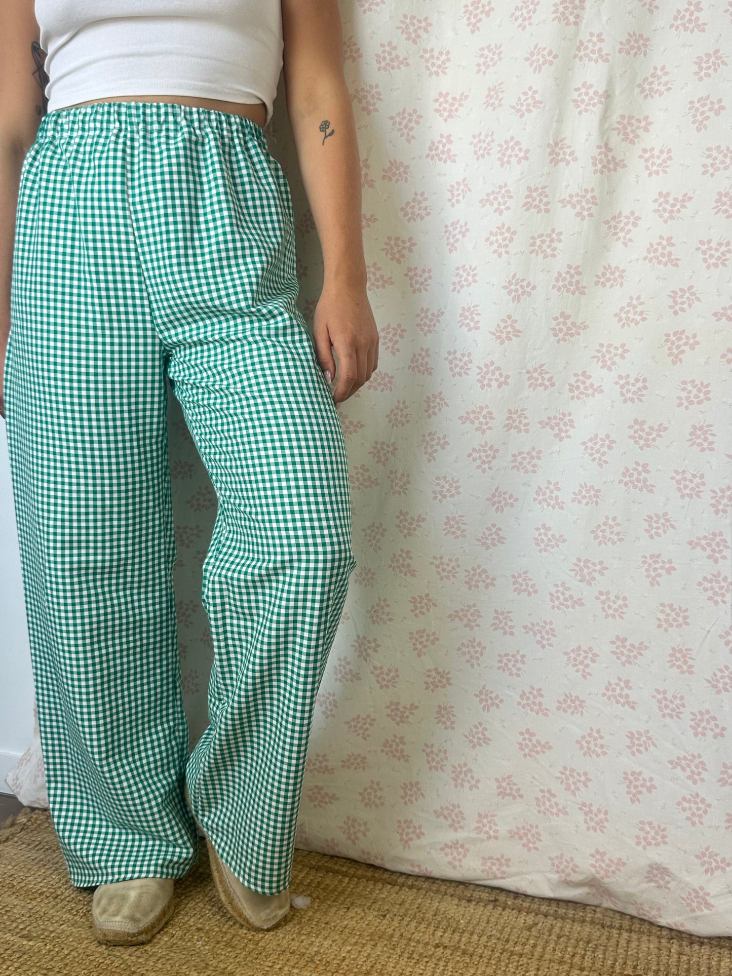 Pantalon Vichy Vert