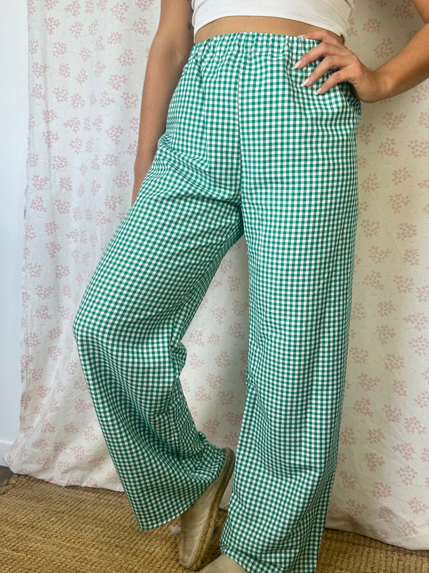 Pantalon Vichy Vert