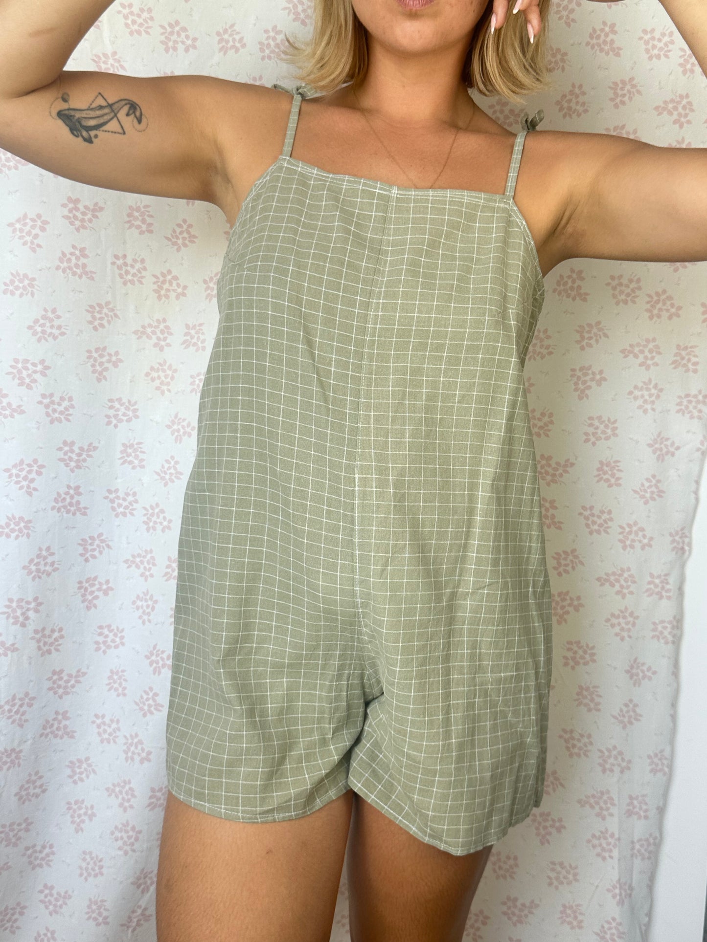 Combishort Vert Carreaux