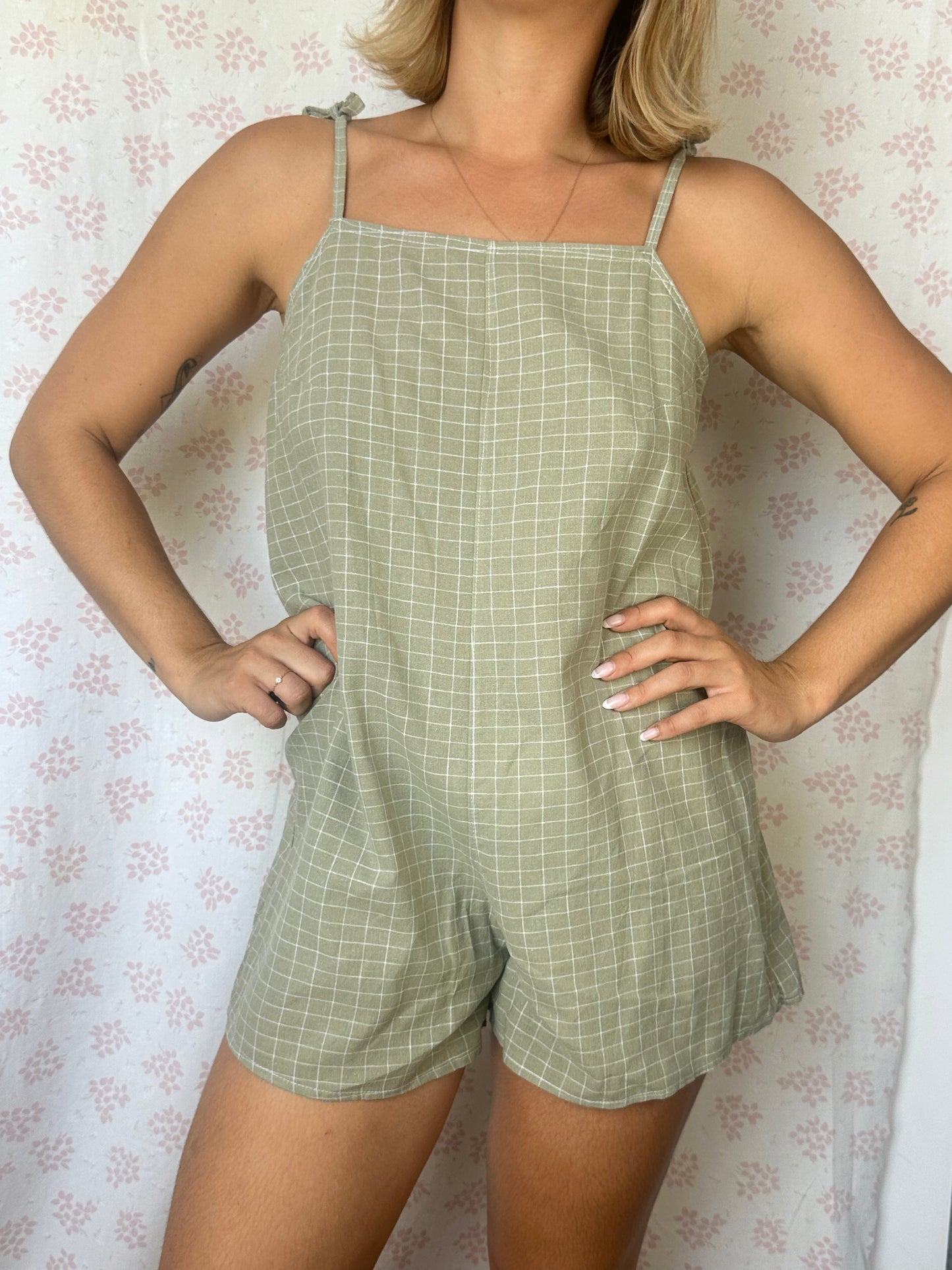 Combishort Vert Carreaux