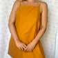 Robe Bretelle Uni Camel
