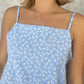 Robe Bretelle Bleu Fleurs
