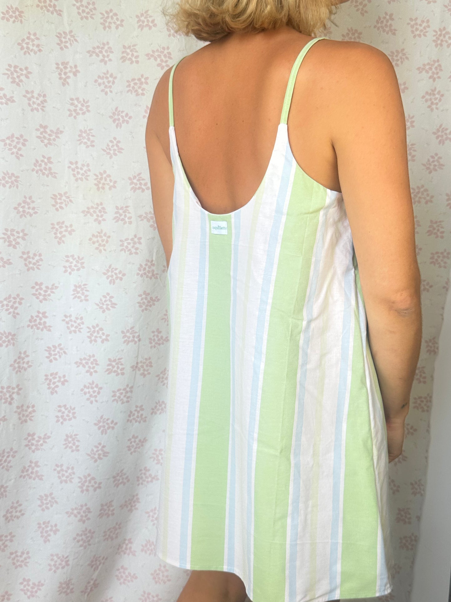 Robe Bretelle Rayé Vert