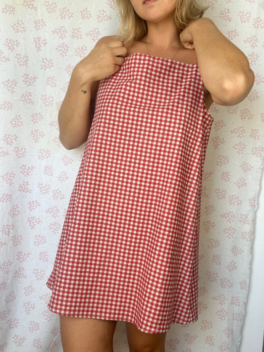 Robe Bretelle Vichy Rouge