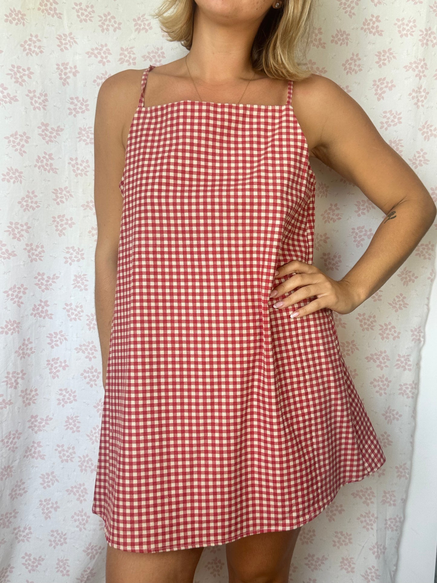 Robe Bretelle Vichy Rouge