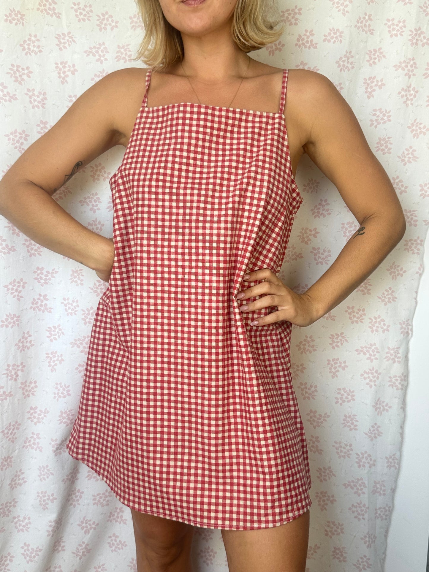 Robe Bretelle Vichy Rouge