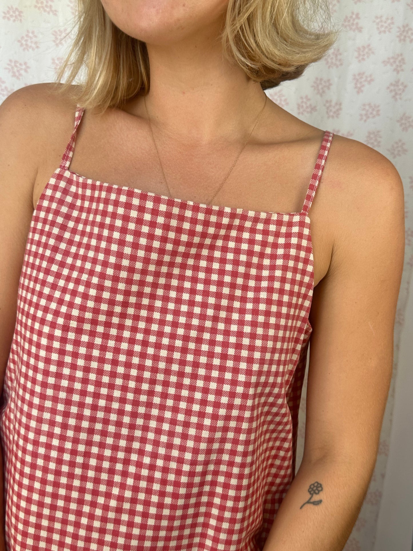Robe Bretelle Vichy Rouge