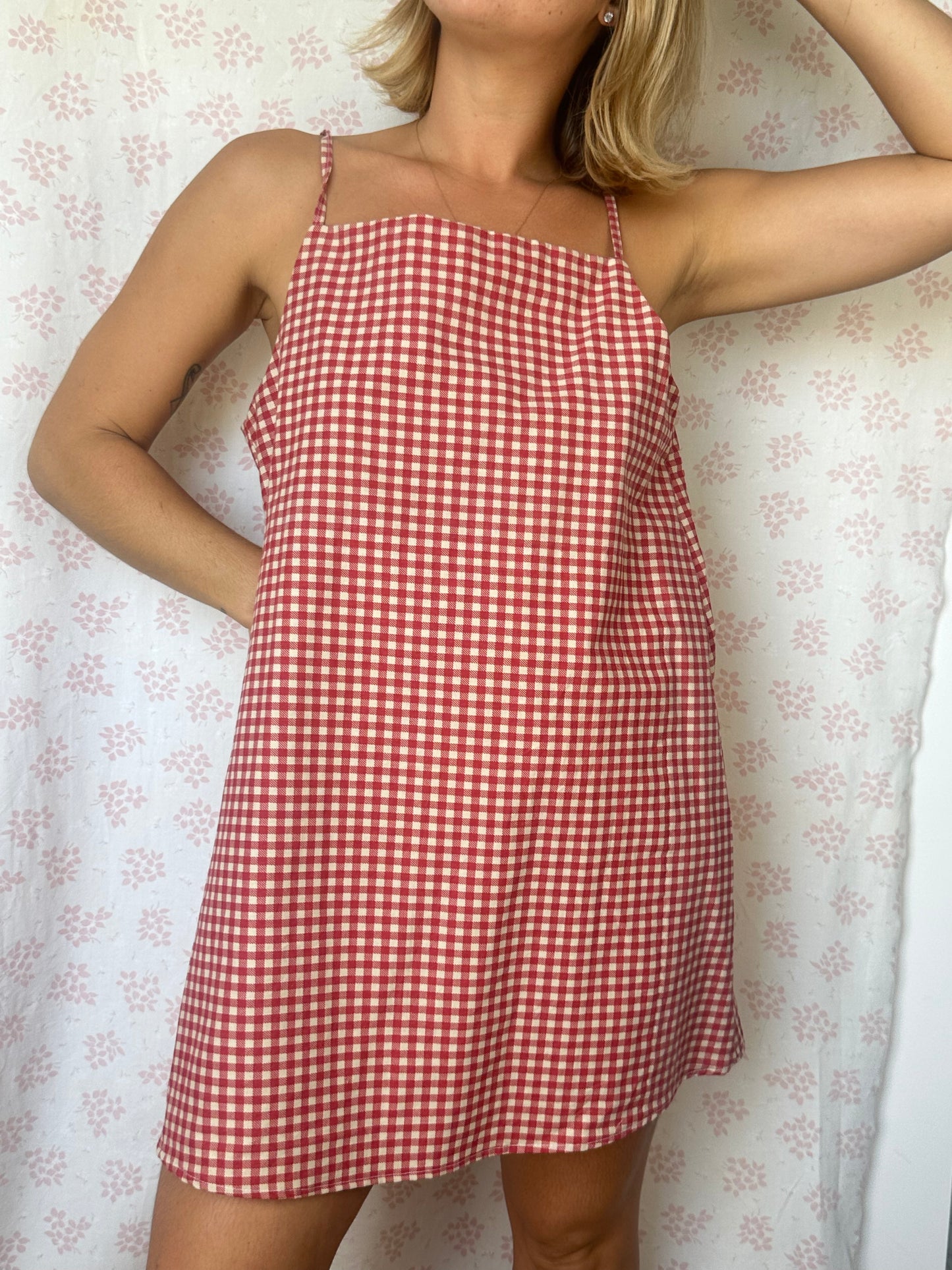 Robe Bretelle Vichy Rouge