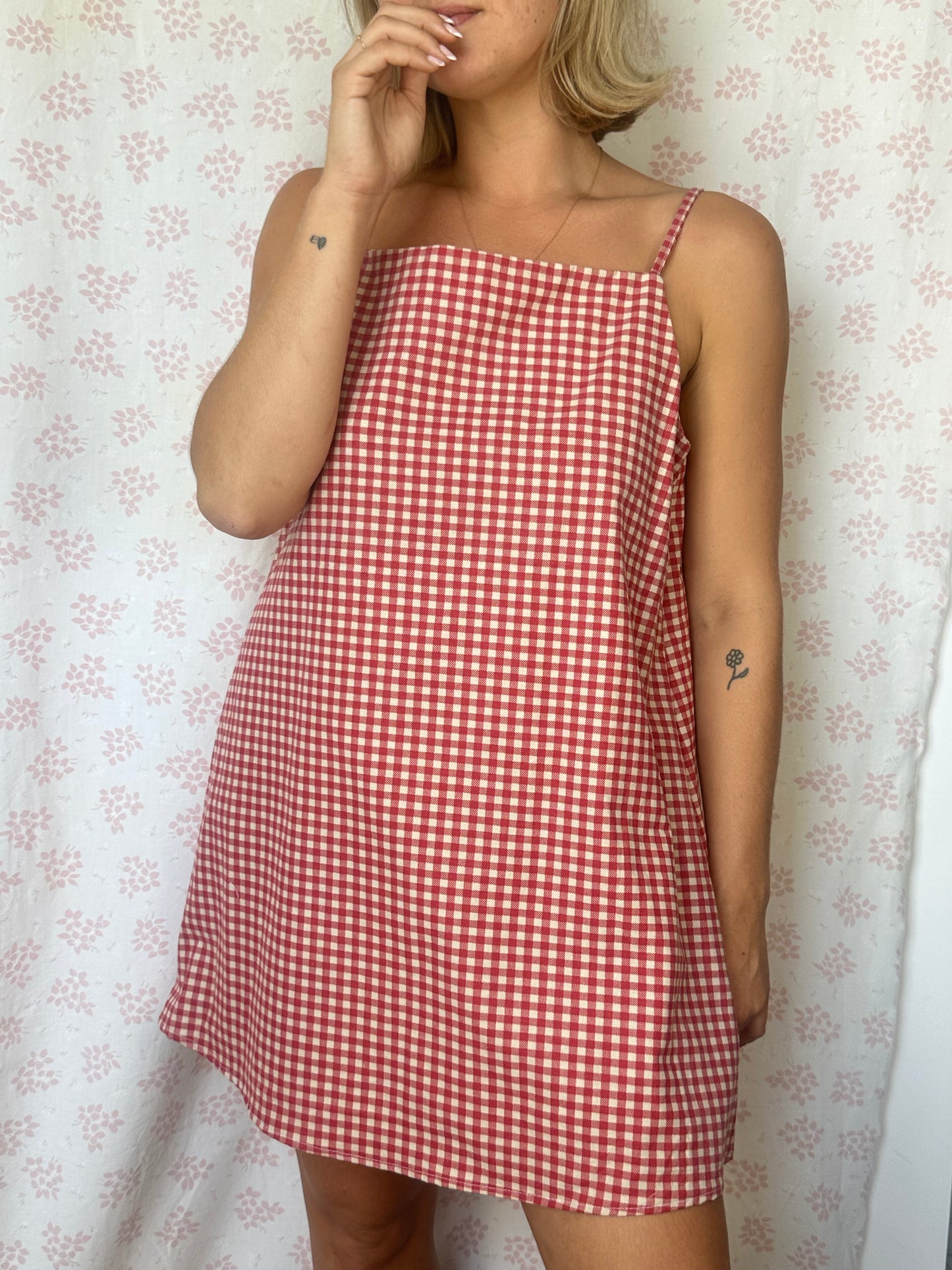 Robe Bretelle Vichy Rouge
