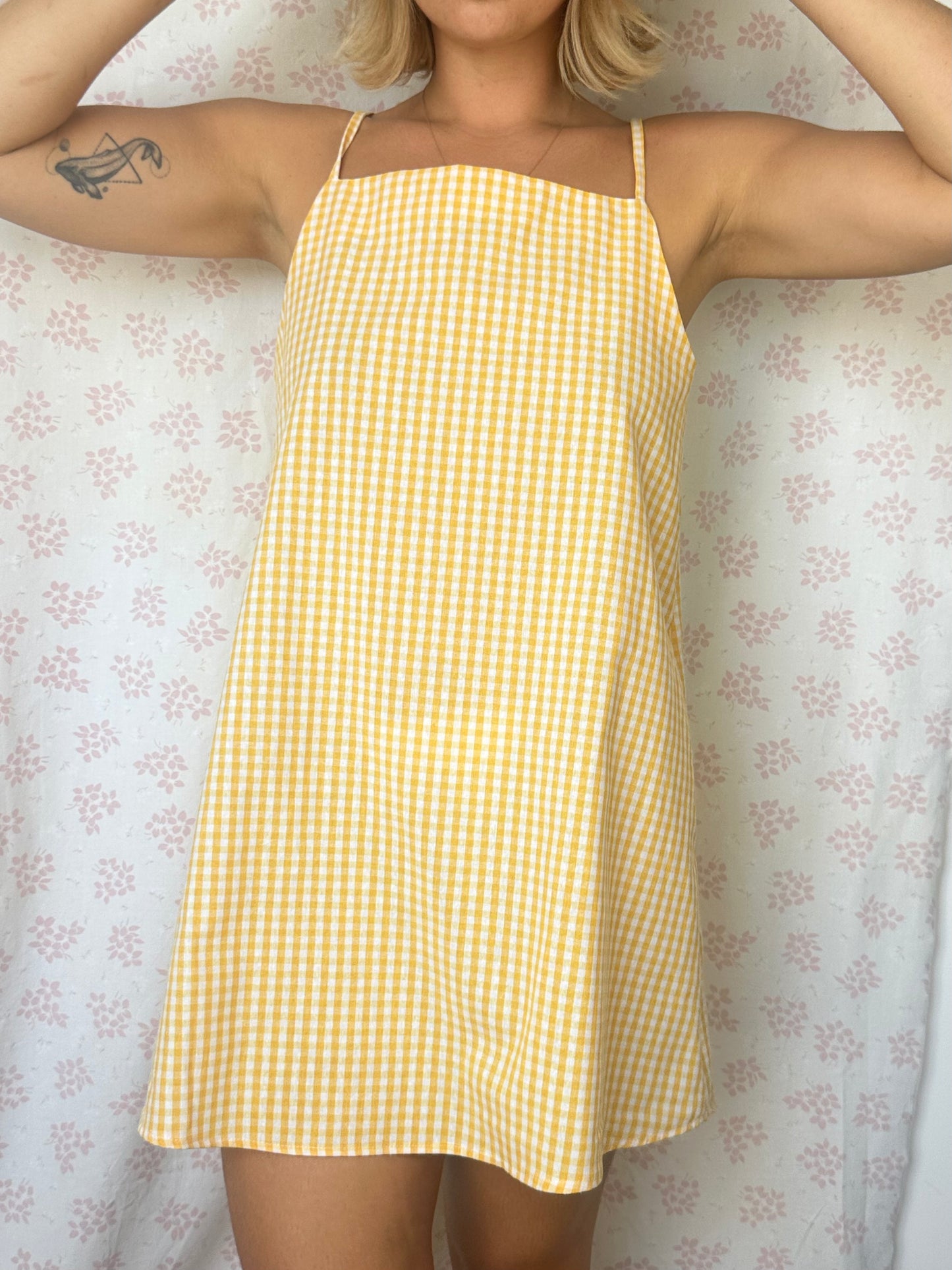 Robe Bretelle Vichy Jaune