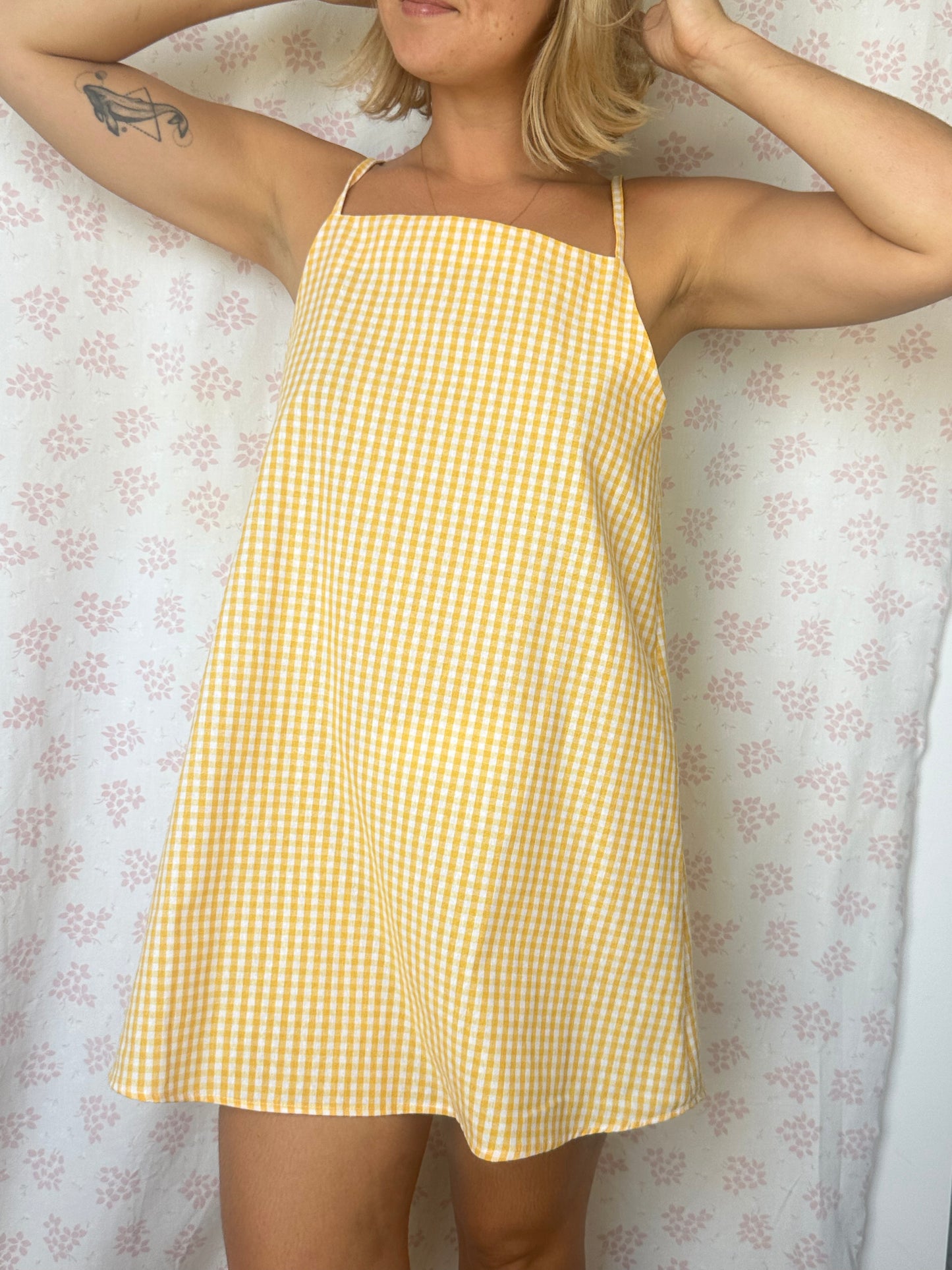 Robe Bretelle Vichy Jaune