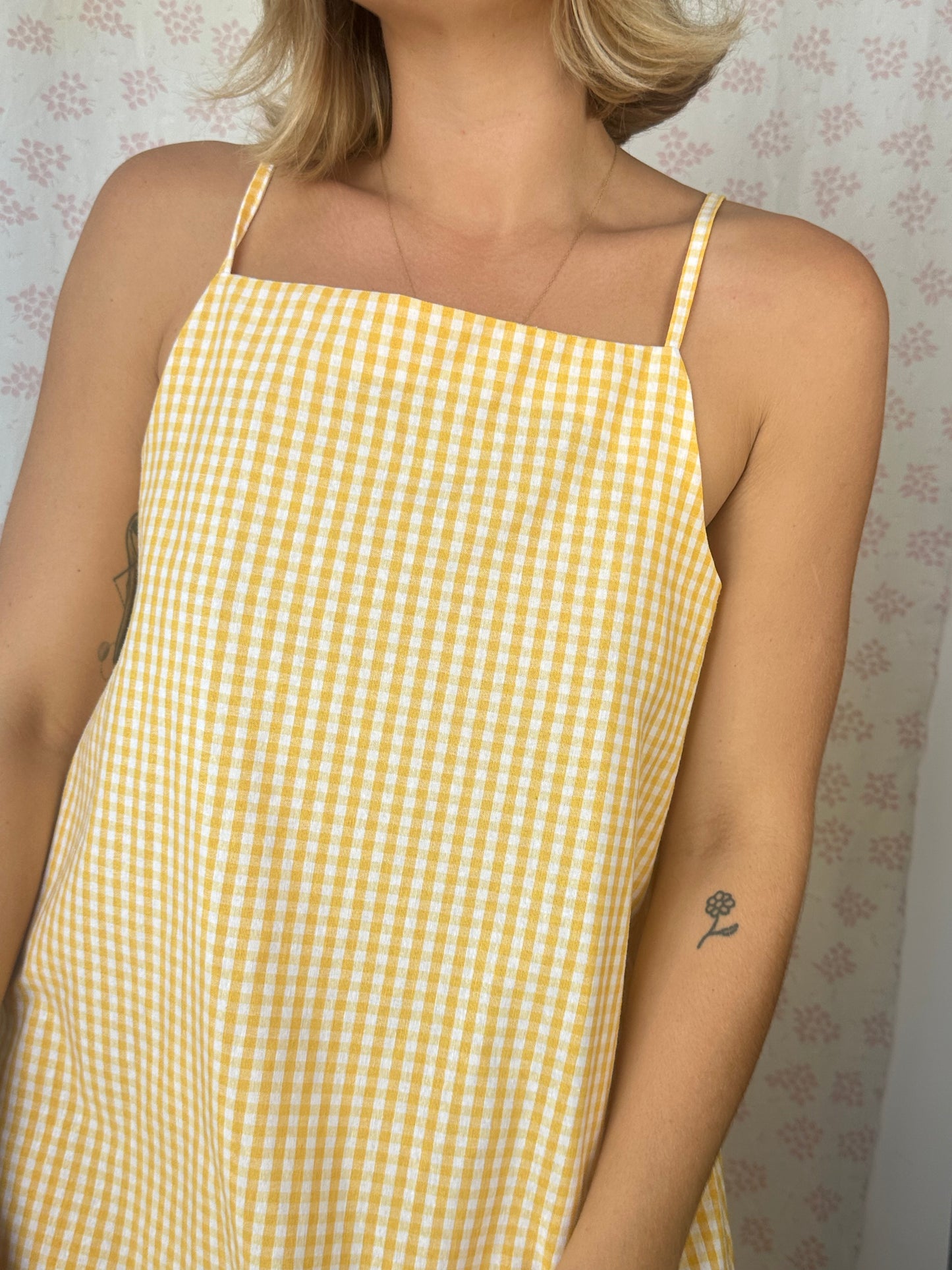 Robe Bretelle Vichy Jaune