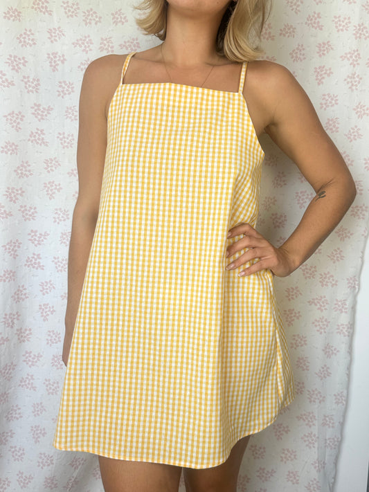 Robe Bretelle Vichy Jaune