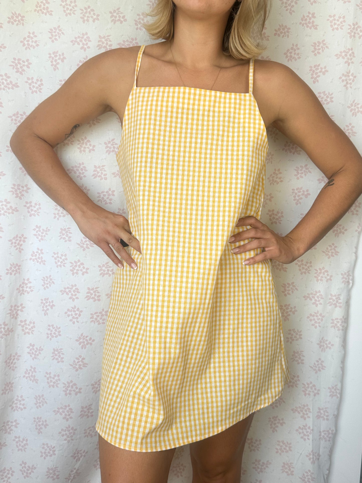 Robe Bretelle Vichy Jaune