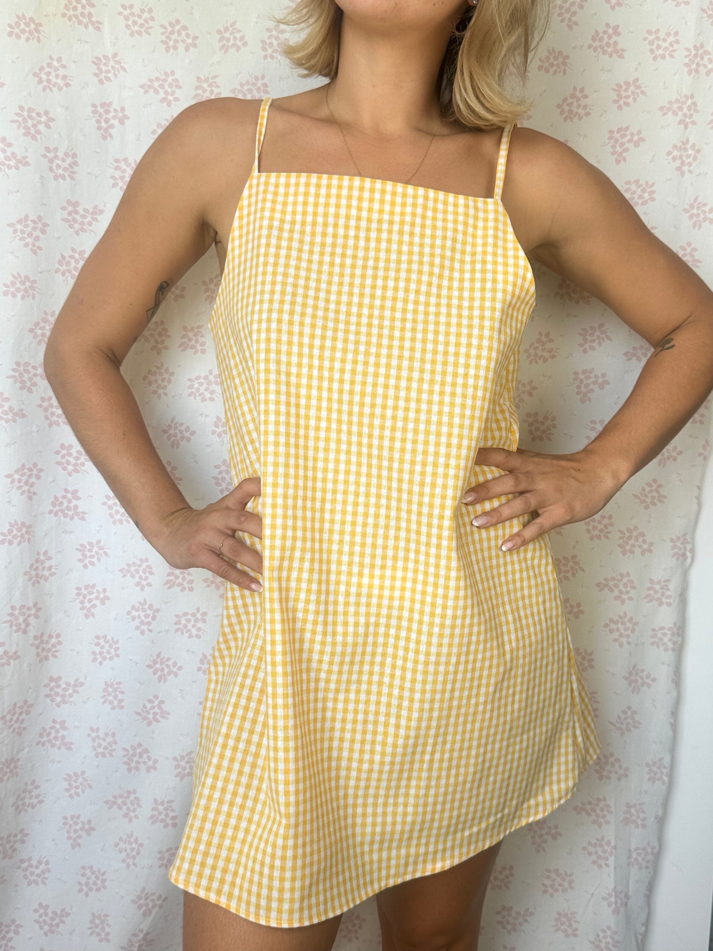 Robe Bretelle Vichy Jaune