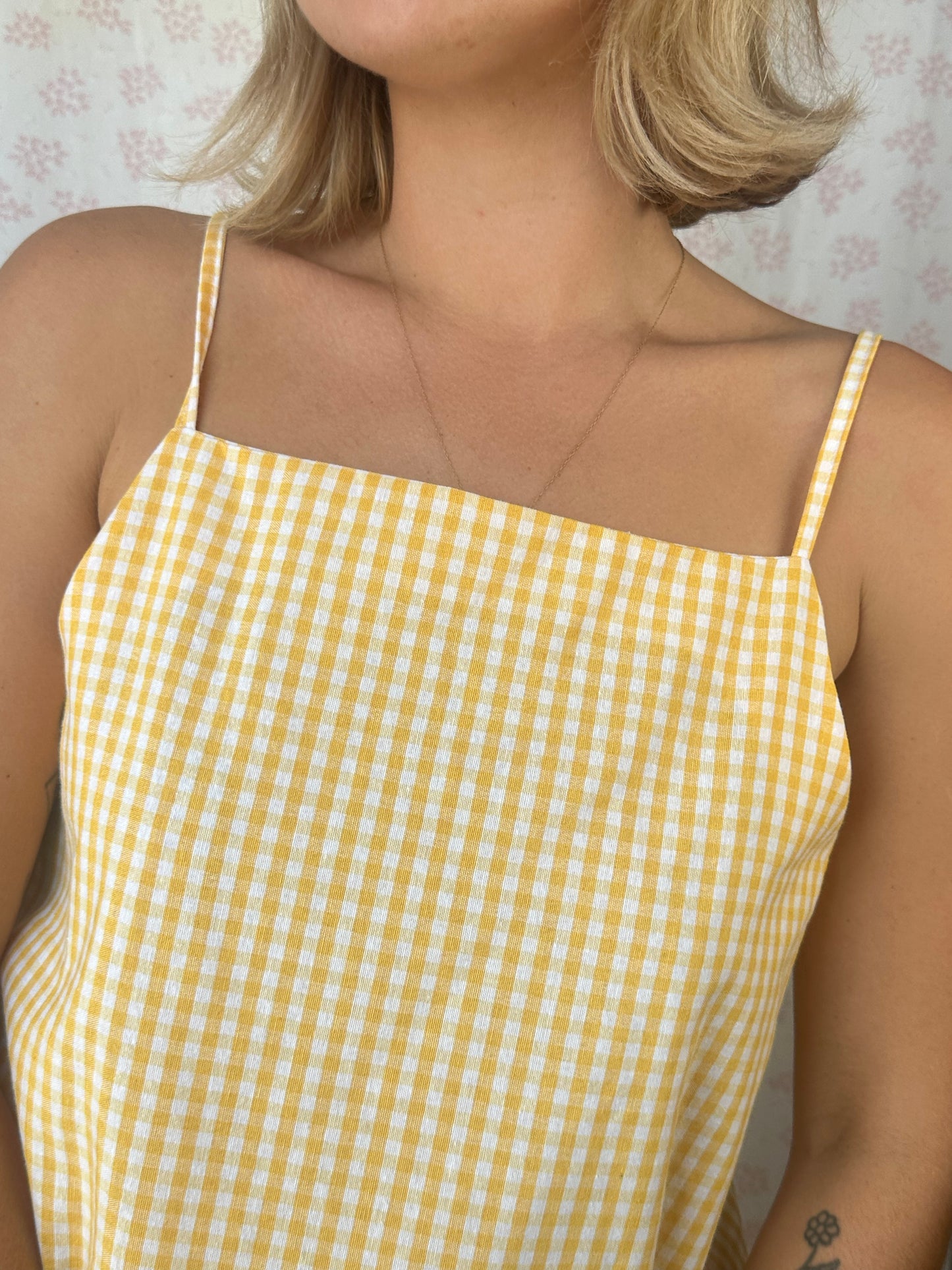 Robe Bretelle Vichy Jaune