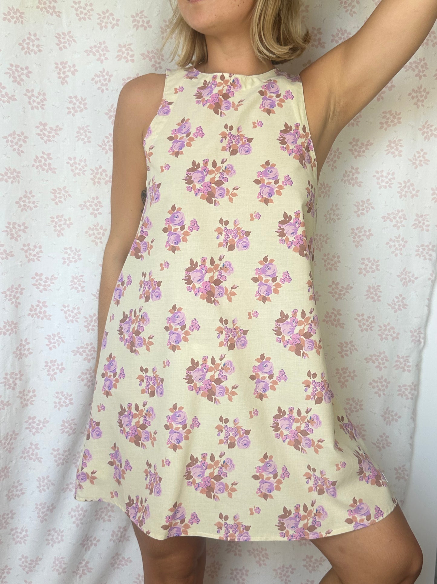 Robe Col Jaune Fleurs