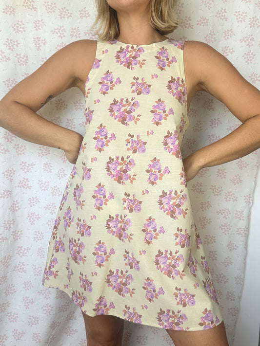 Robe Col Jaune Fleurs