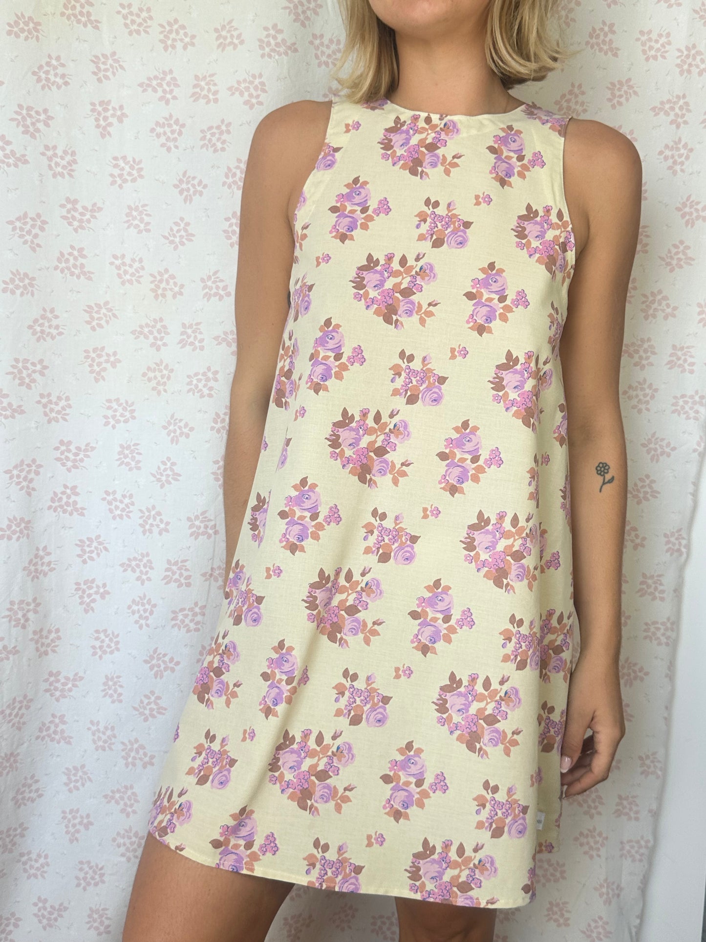 Robe Col Jaune Fleurs