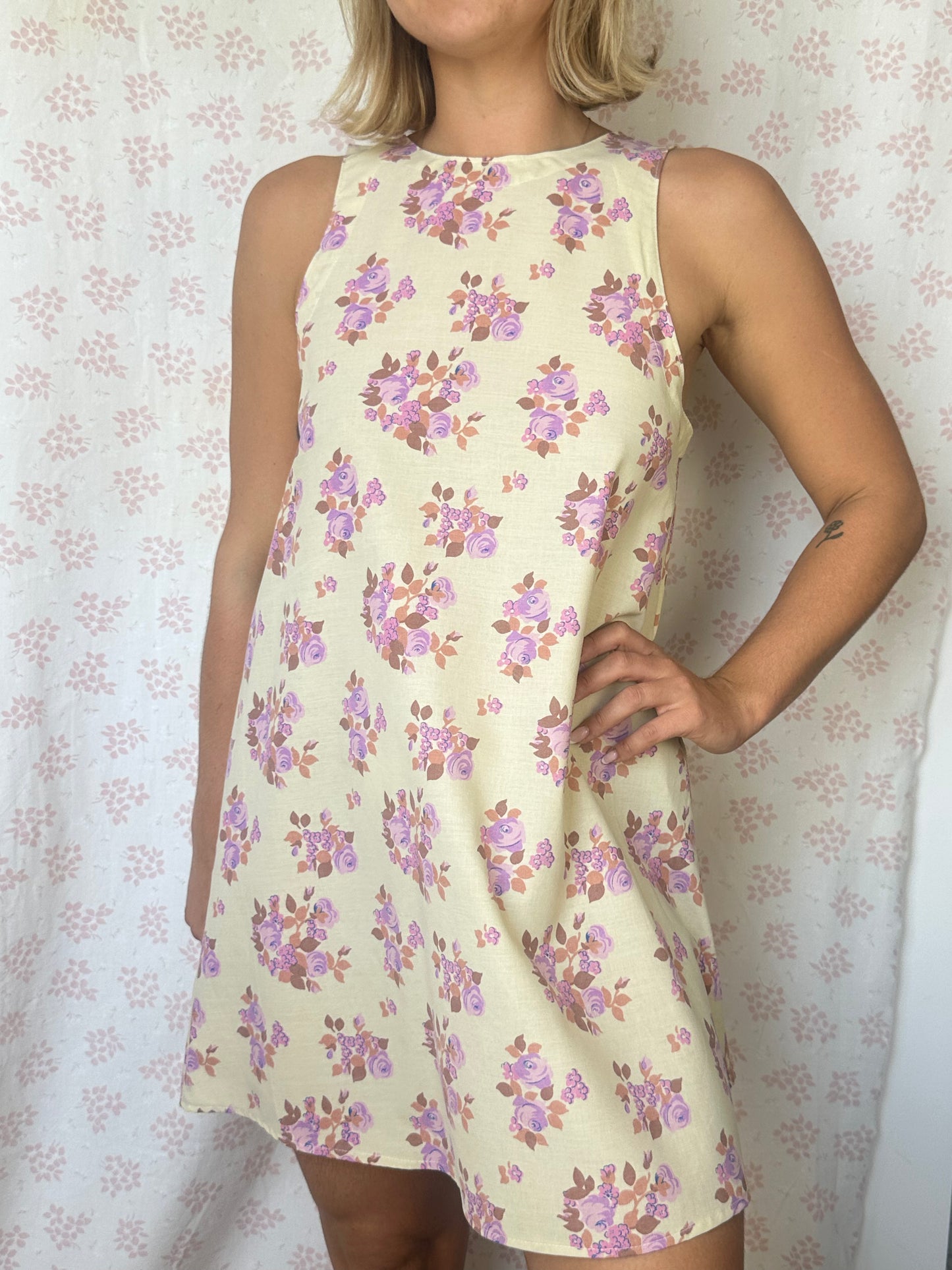 Robe Col Jaune Fleurs