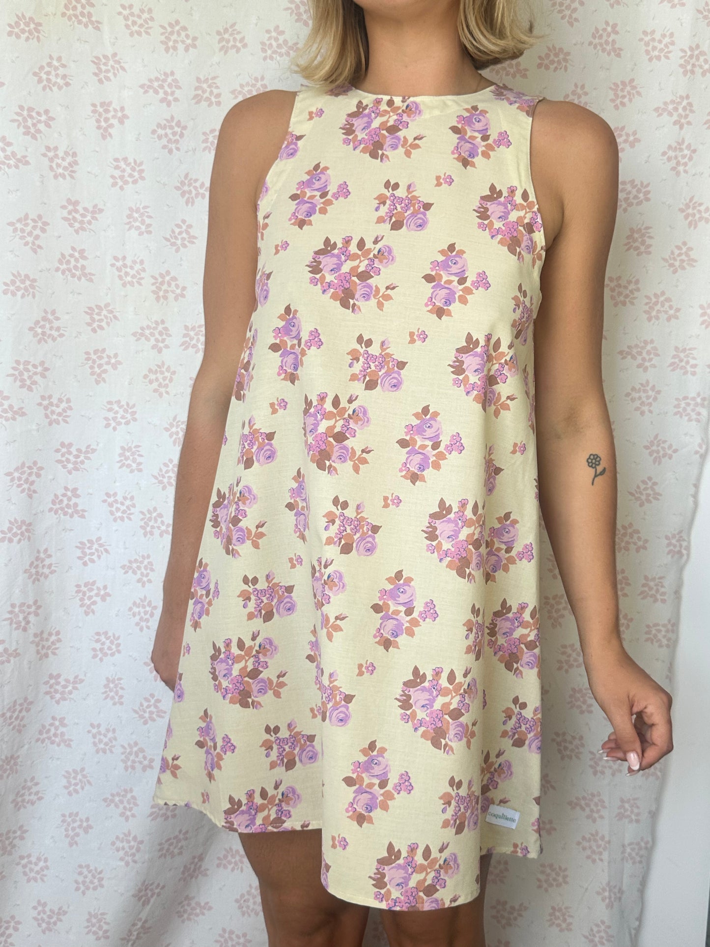 Robe Col Jaune Fleurs