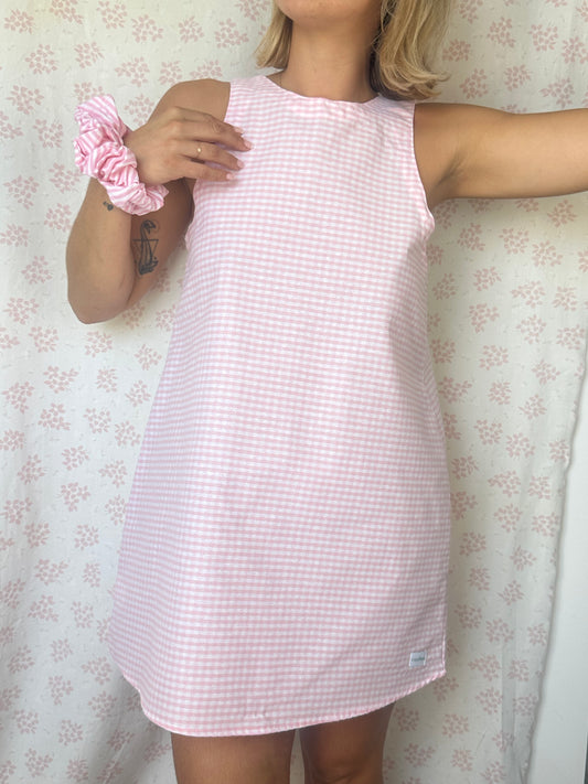 Robe Col Vichy Rose
