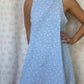 Robe Col Fleurs Bleu