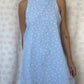Robe Col Fleurs Bleu