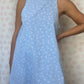 Robe Col Fleurs Bleu