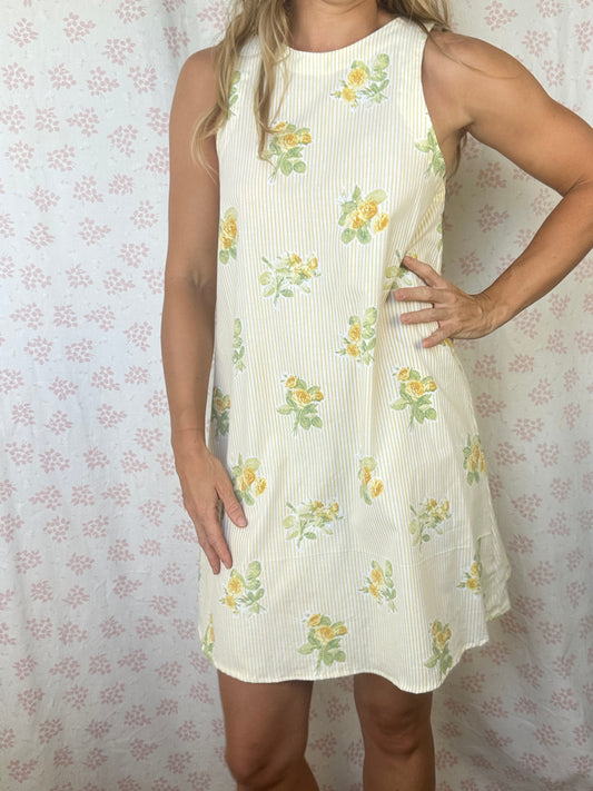 Robe Col Rayé Jaune