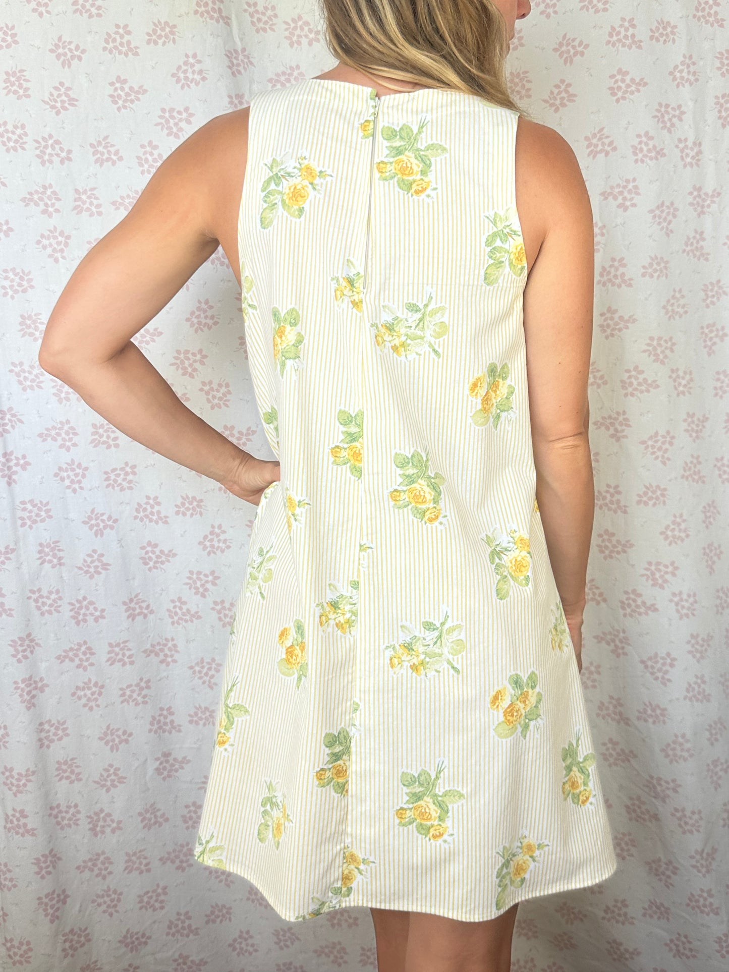 Robe Col Rayé Jaune