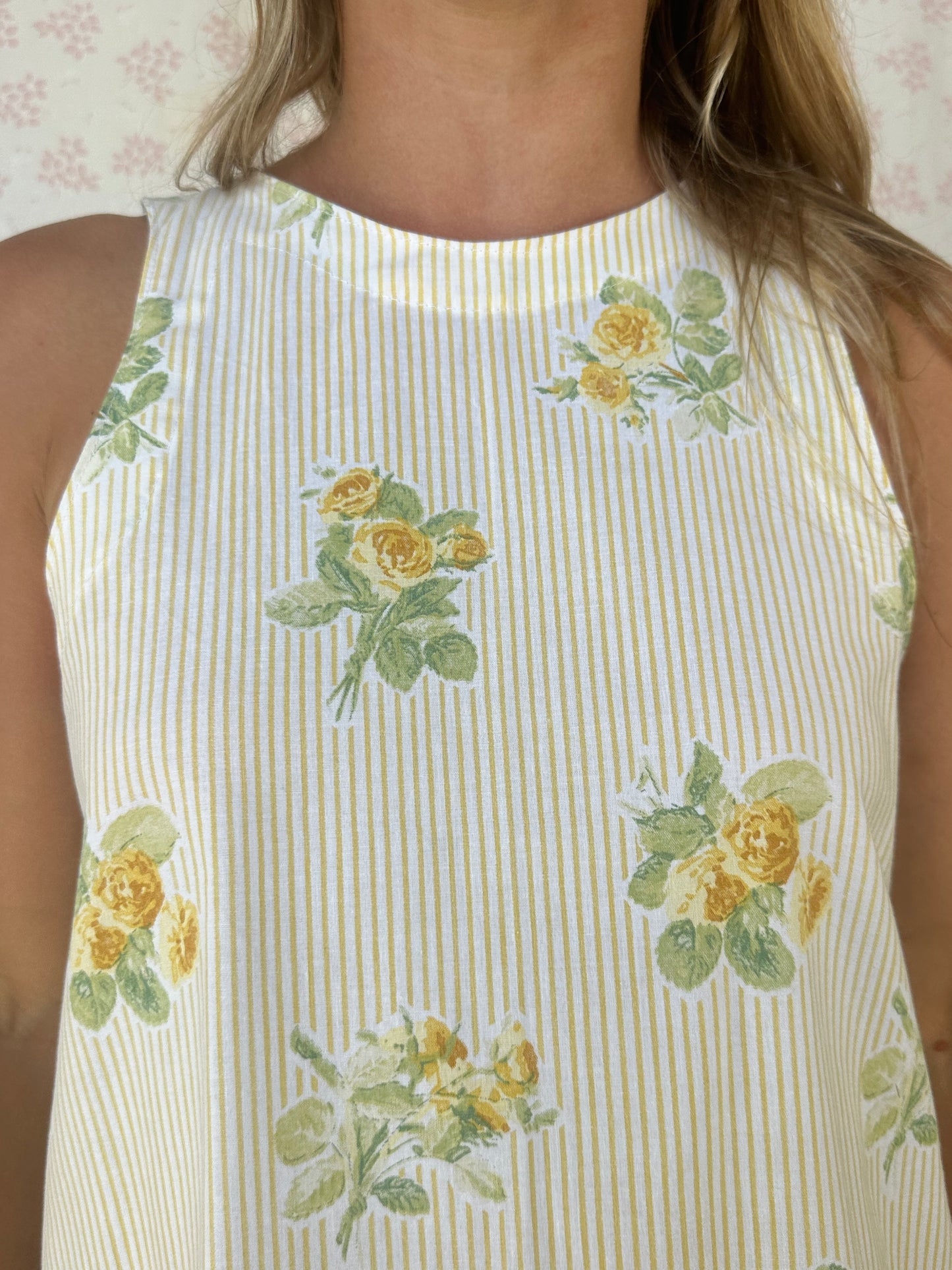 Robe Col Rayé Jaune