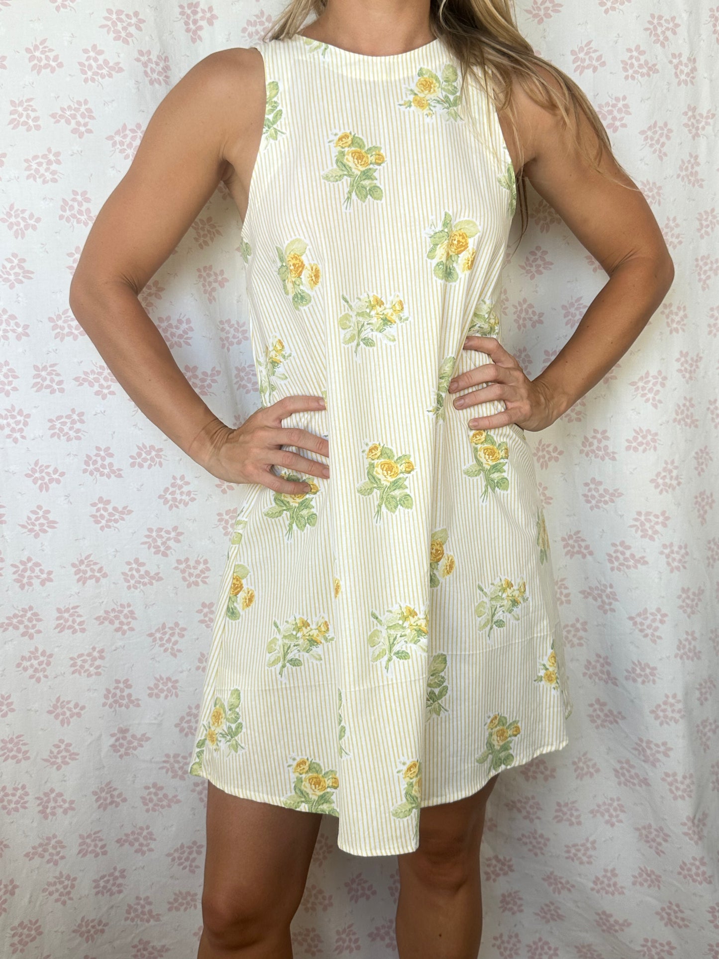 Robe Col Rayé Jaune